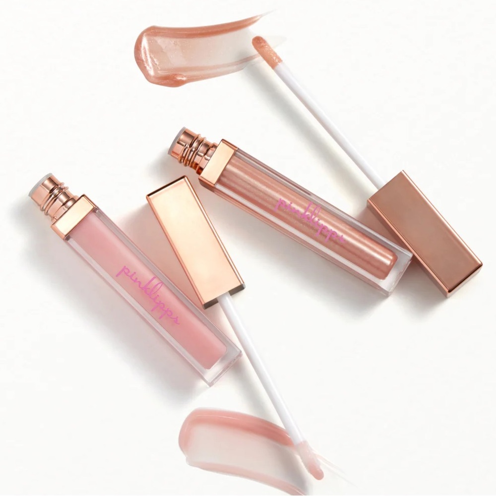NIB Pinklipps Glass Lip Gloss Duo - Aglow & Star